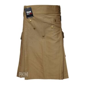 Men Khaki Utility Kilt