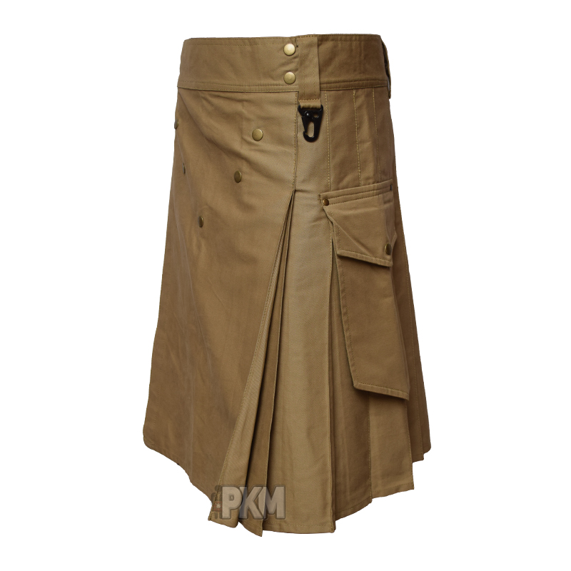 Men's Khaki Utility Kilt - PAK KILTS MAKER