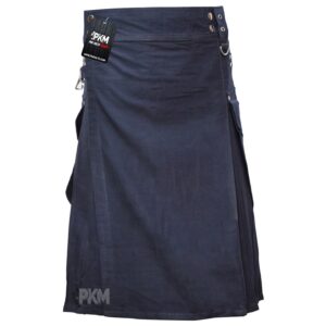 navy blue men utility kilt