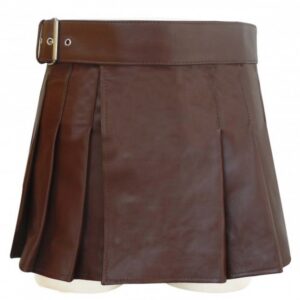 brown leather utility kilt