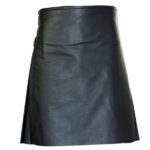 traditional black leather utility kilt