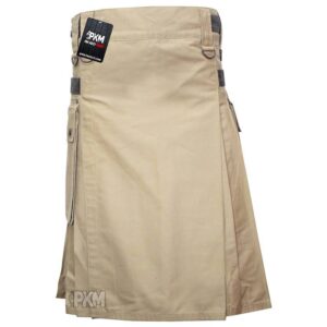 men khaki utility kilt