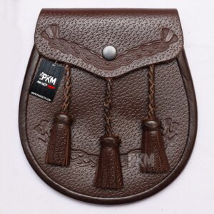 brown leather embossed sporran