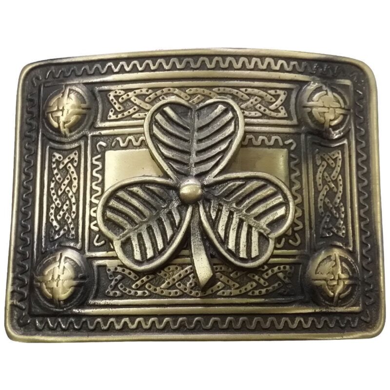 irish shamrock kilt belt buckle