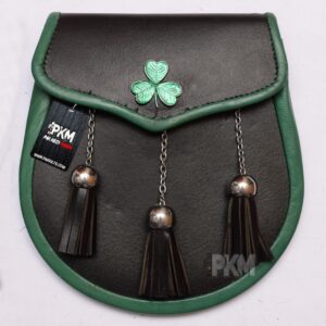 irish black leather sporran