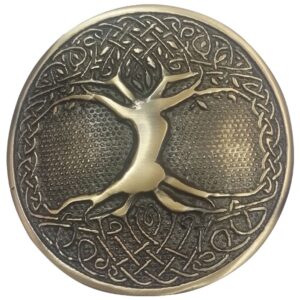 tree celtic round kilt belt buckle