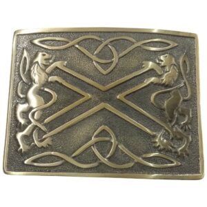 scottish saltire & lion band kilt belt buckle