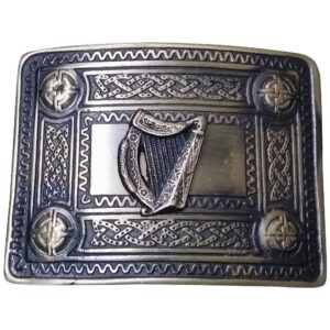 irish harp men celtic kilt belt buckle