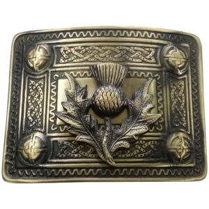 celtic thistle kilt belt buckle