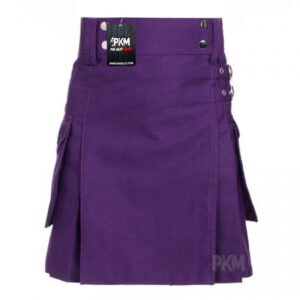 scottish highland purple utility pleated kilts