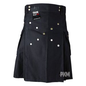 Black Utility Kilt for men's