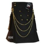 steampunk black utility kilt