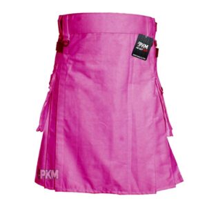 Men Pink Utility Kilt