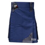 navy blue modern utility kilt