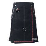 black fashion utility kilt