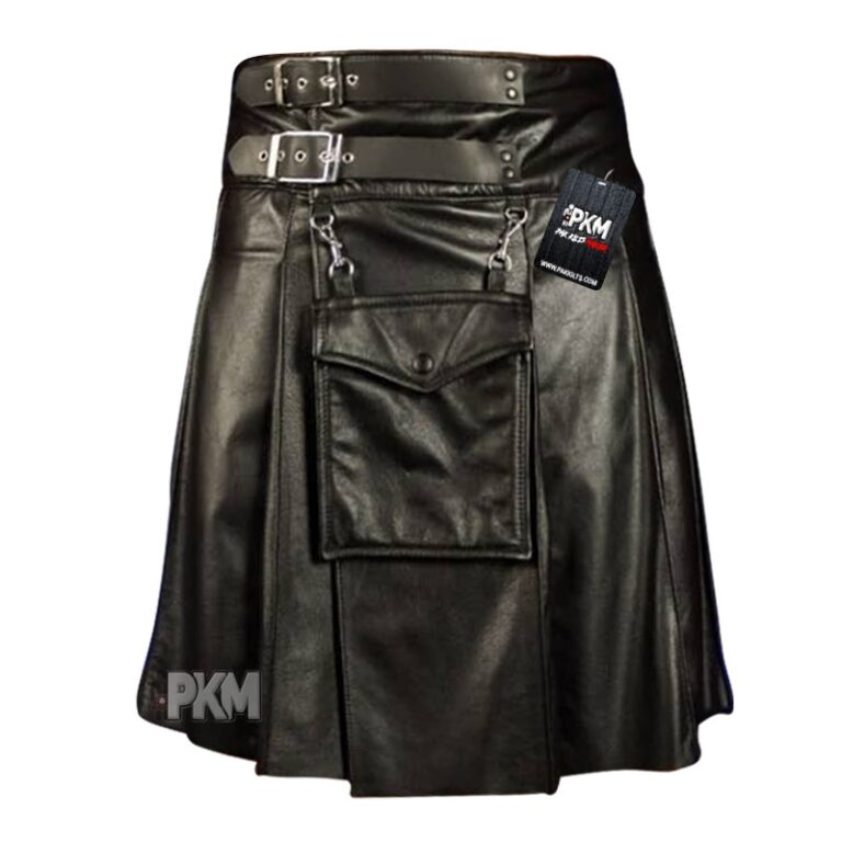 Men Leather Gladiator Roman Warrior Utility Kilt