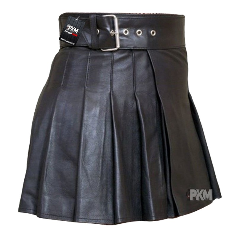 Brown Mini Leather Kilt