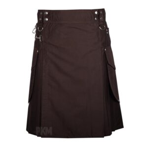 dark brown utility kilt