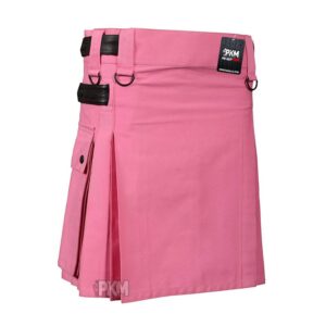 women pink utility kilt