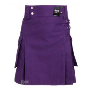 women purple utility kilt