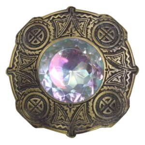 celtic knot work with stone brooch