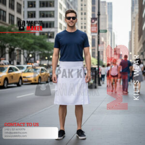 Men's White Utility Kilt