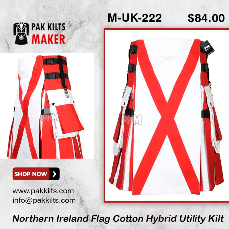 northern ireland flag cotton hybrid utility kilt