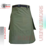 Olive Green Ripstop Hiking Kilt
