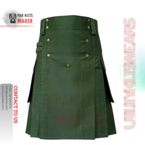 Olive Green Gothic Utility Kilt