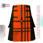 Orange & Black Gothic Utility Kilt