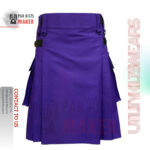 Purple Cotton Utility Kilt