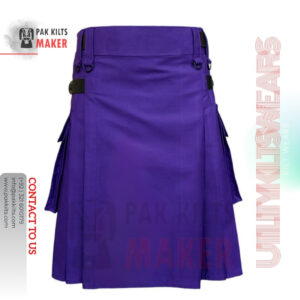 Purple Cotton Utility Kilt