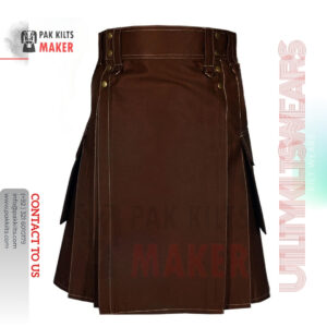Solid Brown Utility Kilt
