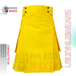Yellow Cotton Utility Kilt