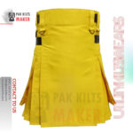 Yellow Cotton Utility Kilt