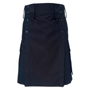 Men's Black Utility Kilt
