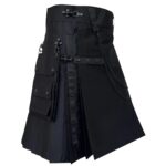Black Gothic Utility Kilt for Men