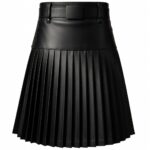 Black Leather Utility Kilt for Men