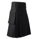 Black Cotton Utility Kilt