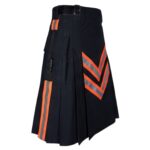 Black Fireman Utility Kilt for Men