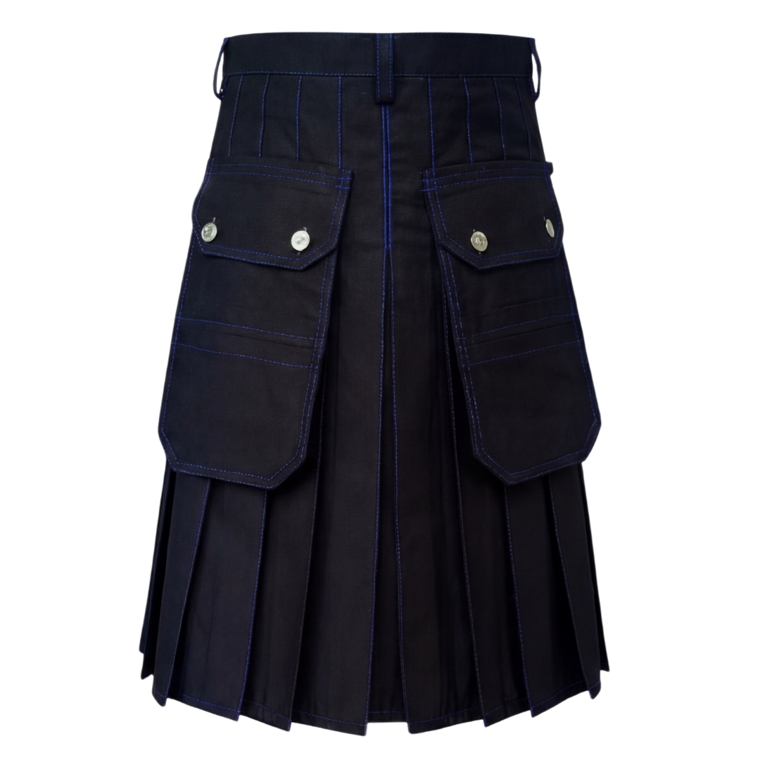Black Cotton Utility Work Kilt Black Cotton Utility Work Kilt