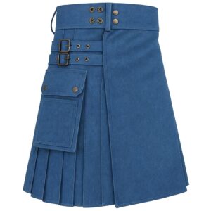 Washed Blue Jean Utility Kilt