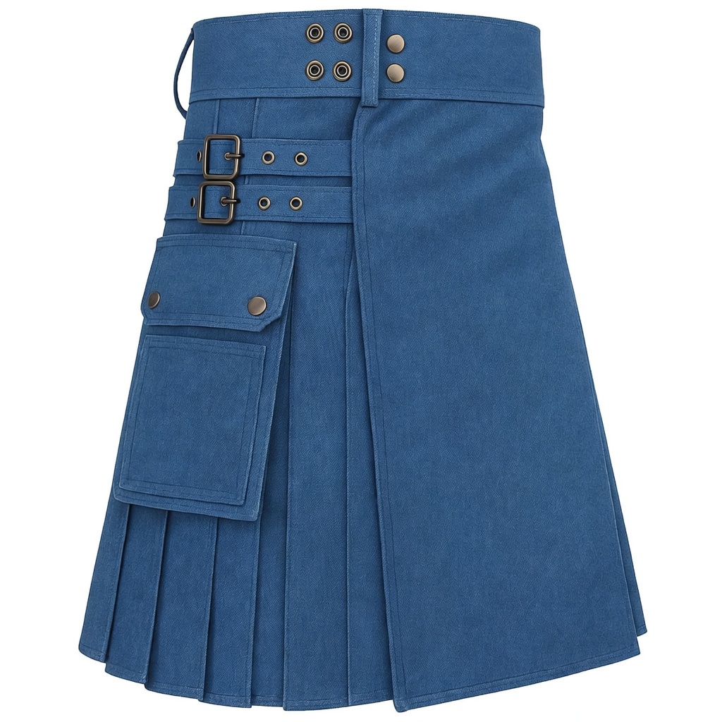 Washed Blue Jean Utility Kilt Washed Blue Jean Utility Kilt