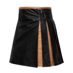 Black & Khaki Hybrid Leather Utility Kilt for Men
