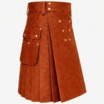 Brown Suede Leather Kilt
