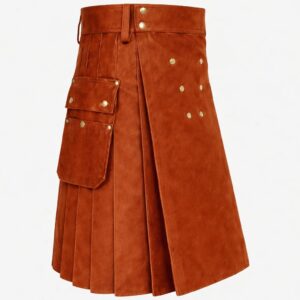 Brown Suede Leather Kilt