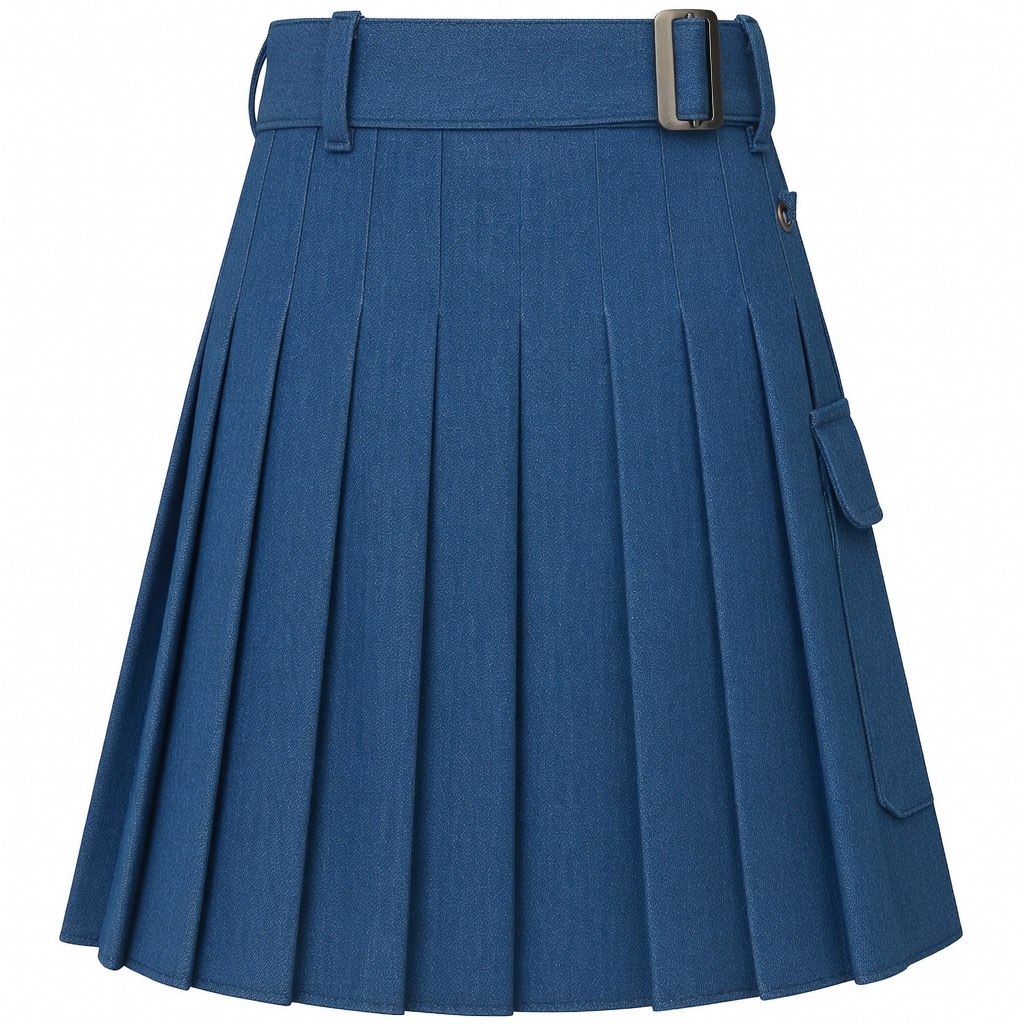 Washed Blue Jean Utility Kilt Washed Blue Jean Utility Kilt