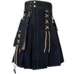Handmade Black & Khaki Hybrid Utility Kilt