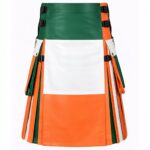 Irish Flag Leather Kilt