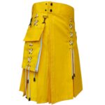Yellow & White Hybrid Utility Kilt for Men